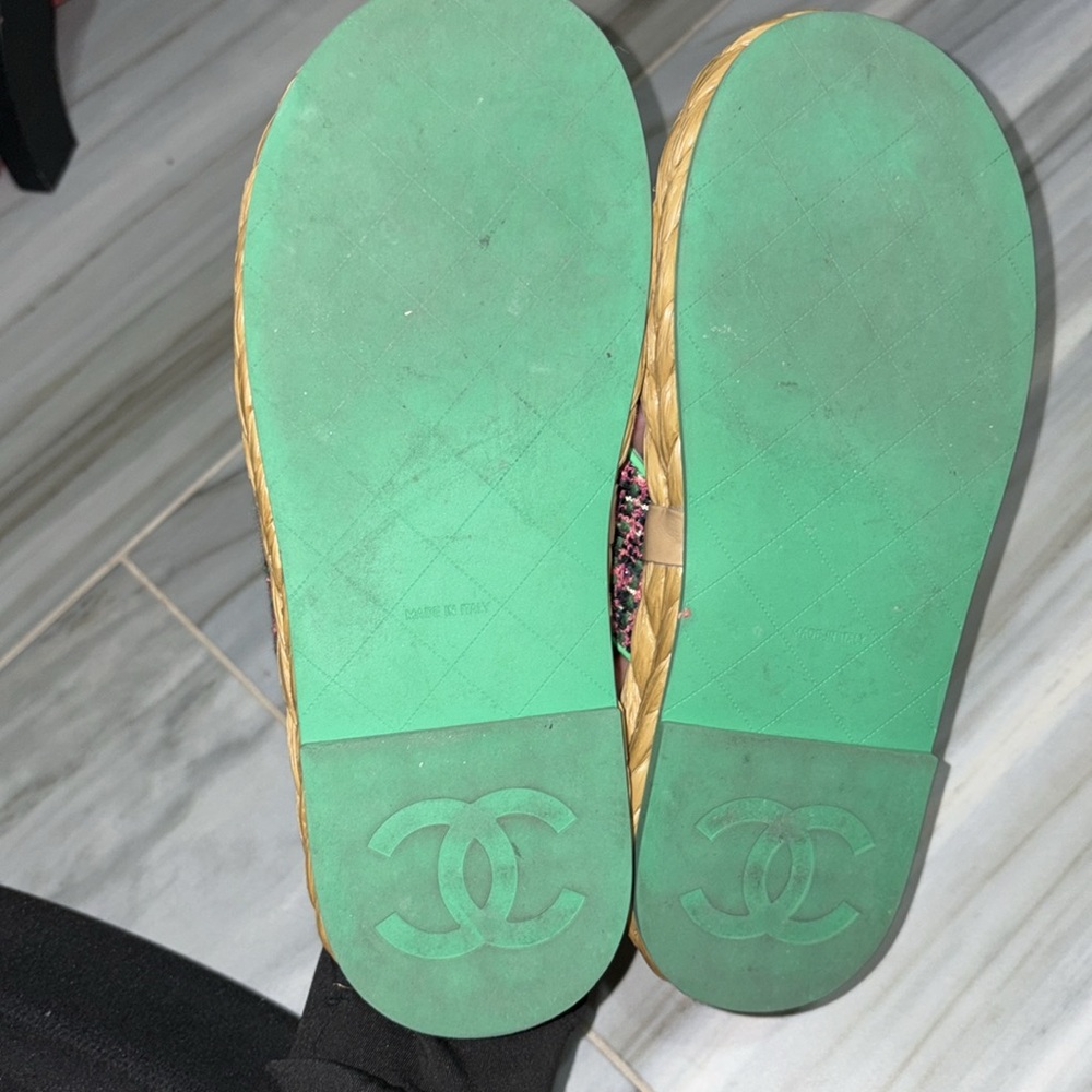 Chanel Multicolor Tweed Sandals Size 40 - Picture 5 of 5